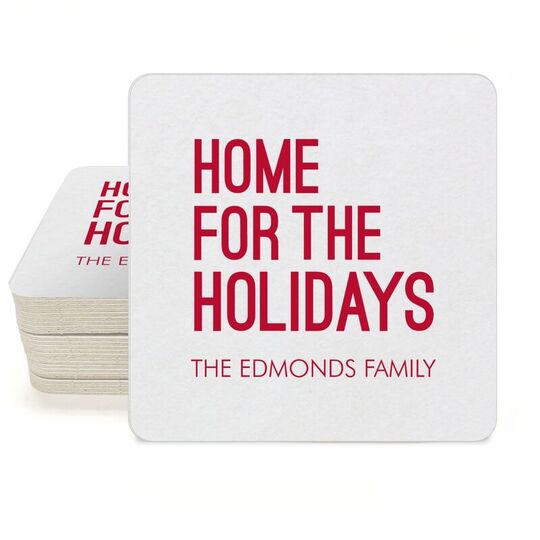 Home For The Holidays Square Coasters